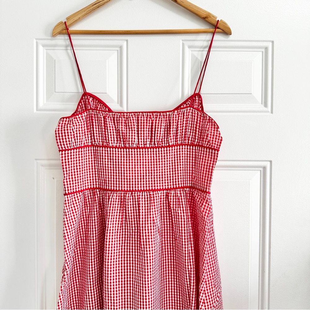 NWT Doen Belline Gingham Check Midi Dress - Picture 6 of 10
